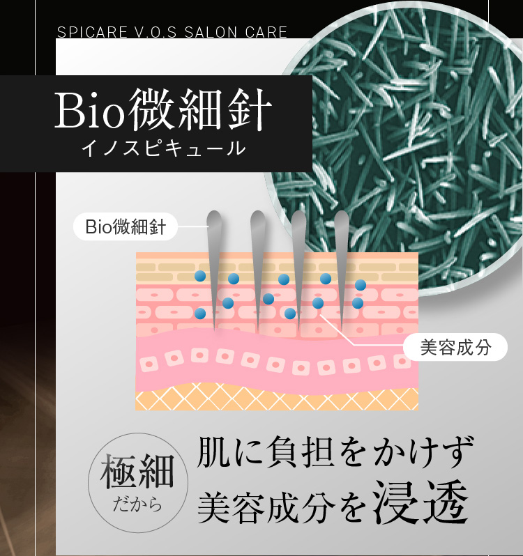 Bio微細針イノスピキュール 極細だから肌に負担をかけず美容成分を浸透